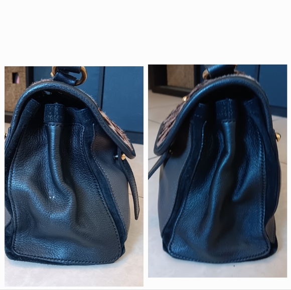 Yves Saint Laurent EUC ✨️ Black Leather Pony Hair Muse Two ways Bag - Picture 16 of 17